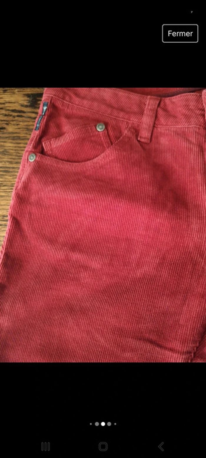 Pantalon Armani junior 12ans en velour Rouge - photo numéro 7