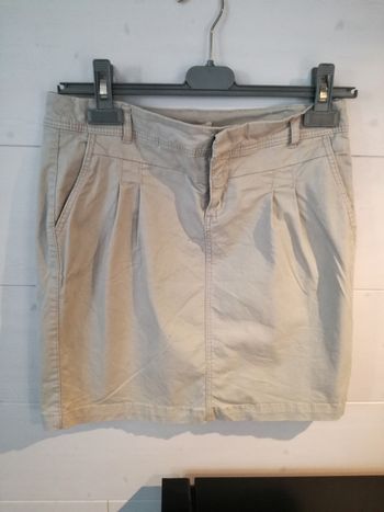 Petite jupe beige en toile