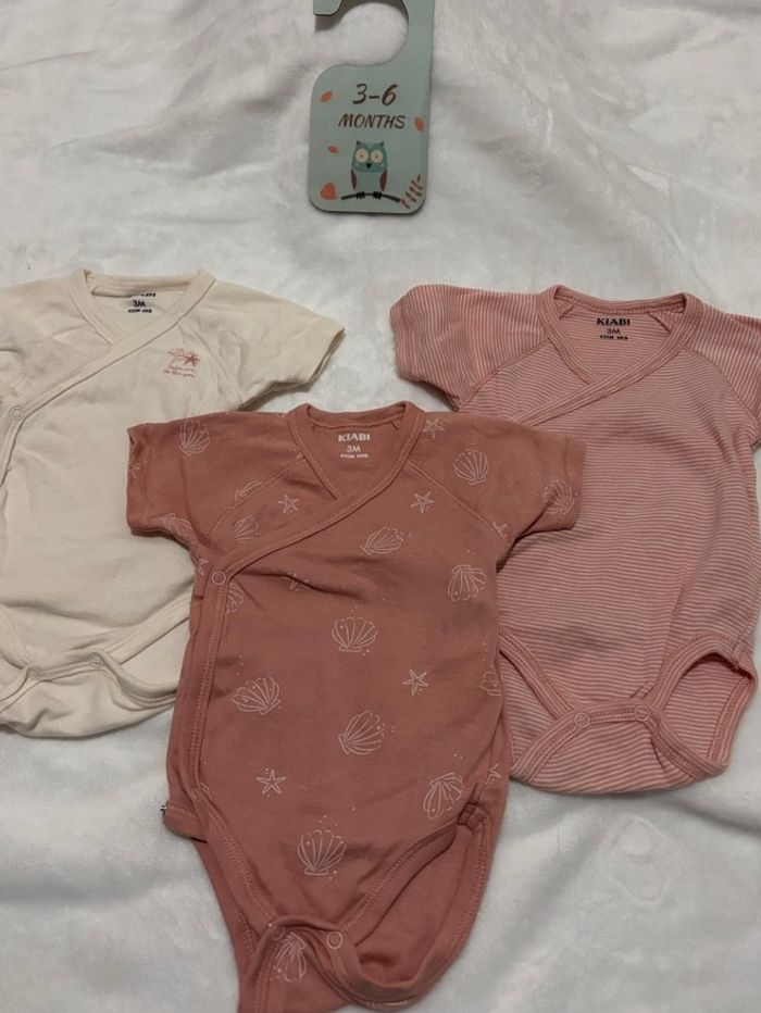 💗🐚Lot de trois bodies bébé - style mer & coquillage🐚💗