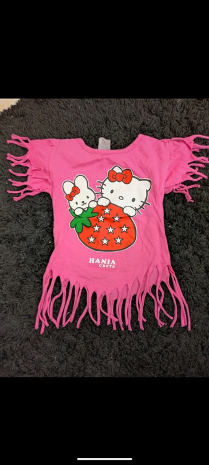 T-shirt tunique rose Hello Kitty, frange 2 ans 24mois