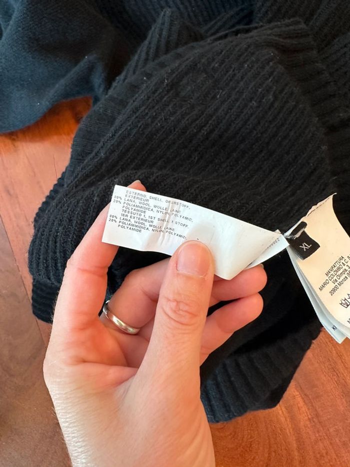 Pull noir en laine Colmar – taille XL, logo brodé - photo numéro 12