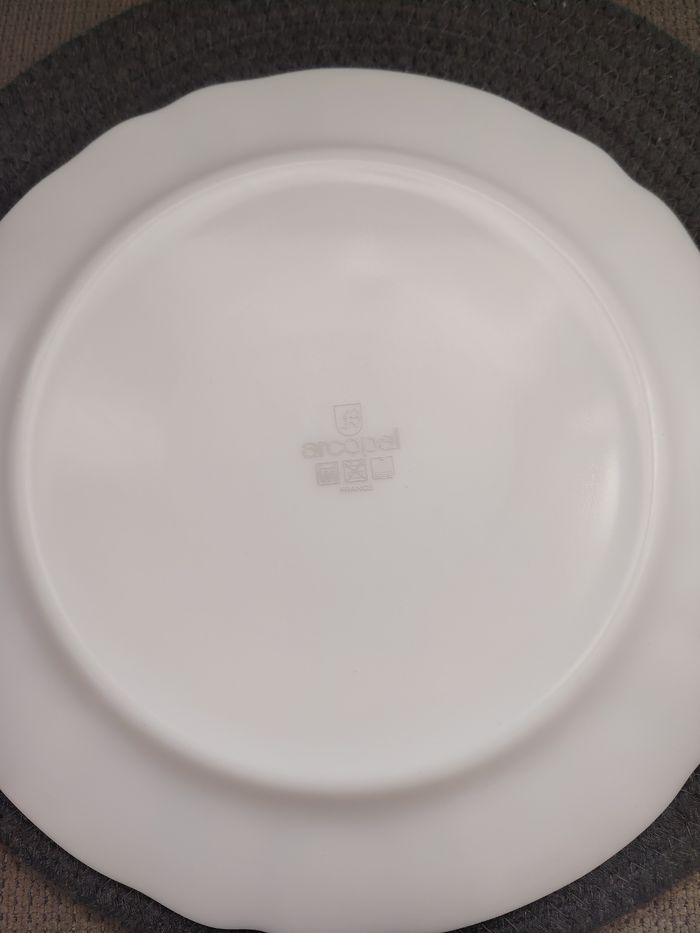 Ensemble de 2 plats ronds Arcopal motifs myosotis Veronica - photo numéro 4