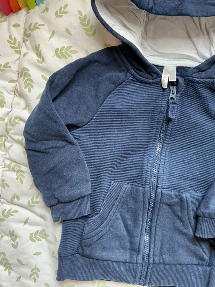 Gilet zippé à capuche marine 12 mois orchestra - photo numéro 5