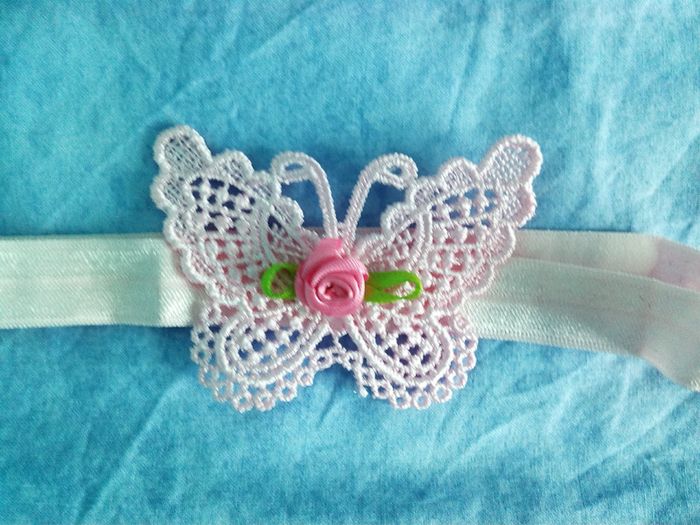 Lot de parure papillons brodés pour bébé fille - photo numéro 2