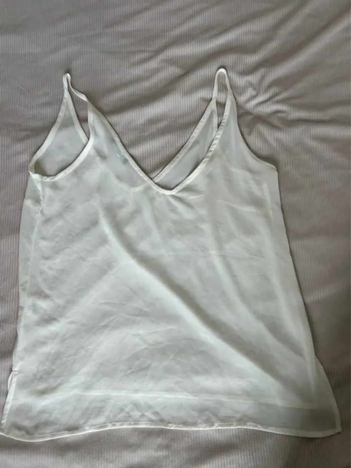 Débardeur blanc transparent mim taille M - photo numéro 2