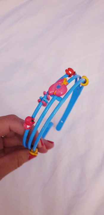 Serre-tête neuf bleu et rose/ jaune