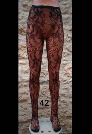 Collant résille motif fantaisie