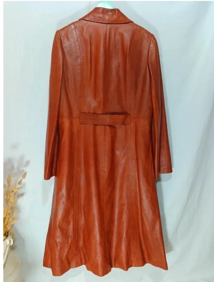 Reginaparis "Trench en cuir cognac vintage" t. 40 - photo numéro 3