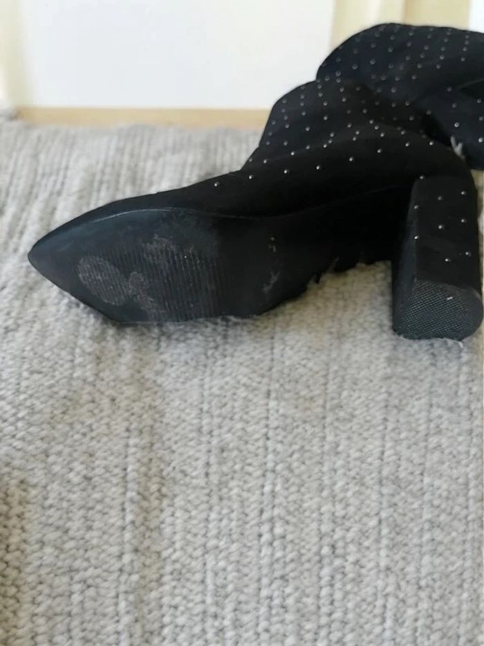 magnifiques bottines Mango noires clou argentés - photo numéro 3