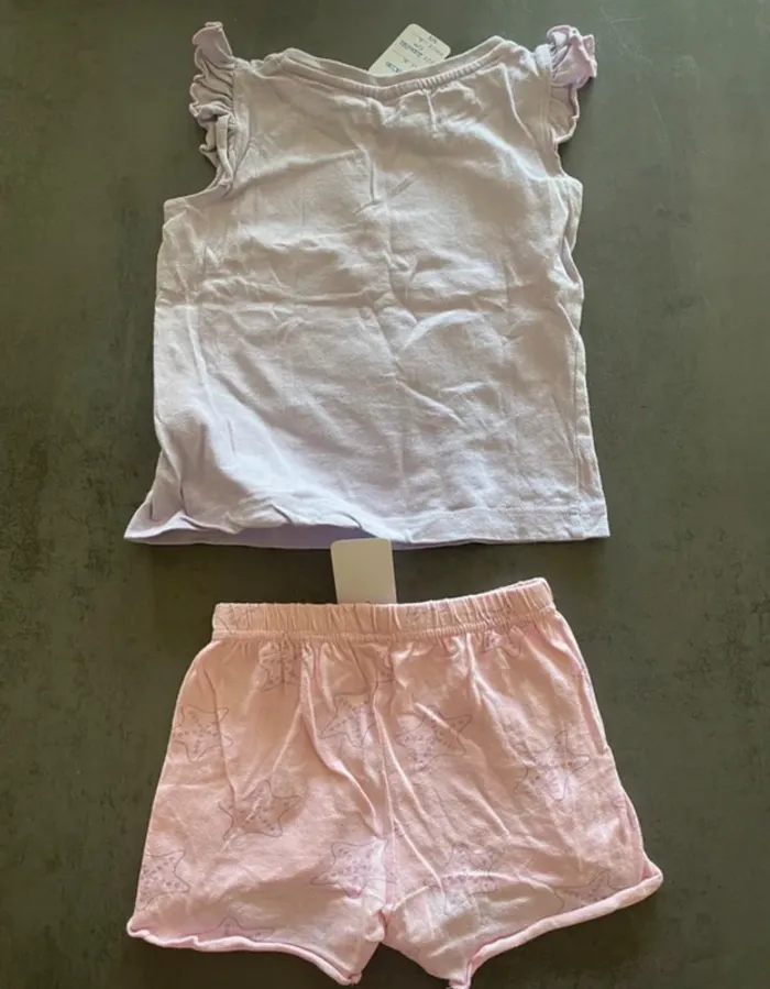 Ensemble T-shirt + short La Petite Sirène Disney 2 ans/92 cm [ref.11B038] - photo numéro 2