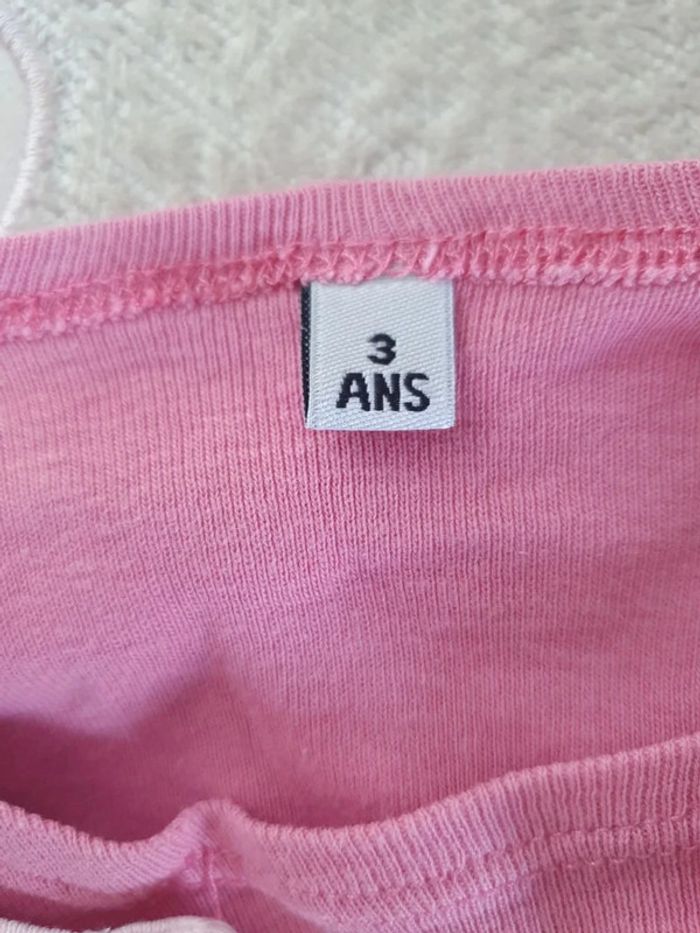 Tee shirt manches longues rose Taille 3 ans coton - photo numéro 4