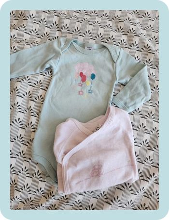 Lot 2 bodies manches longues Petit Bateau