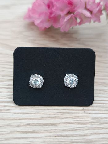 Boucles d'oreilles puce zirconium argent 925