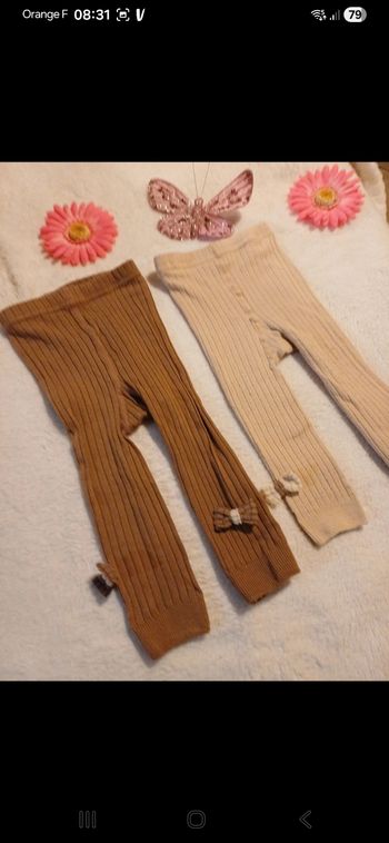 Lot de 2 leggings bébé taille 12 mois