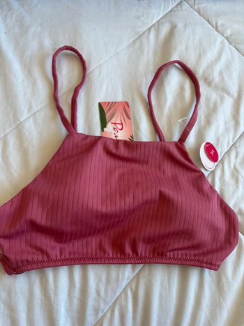 Haut de bikini maillot de bain rose foncé bordeaux penti taille XS/34 neuf