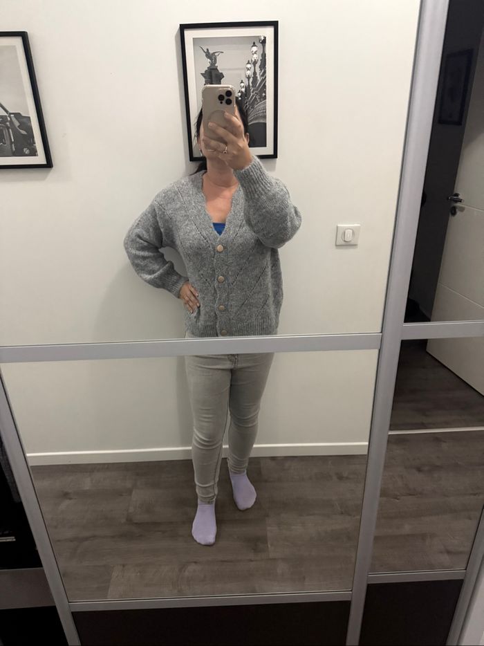 Gilet gris tout doux taille M ou 38 - photo numéro 6