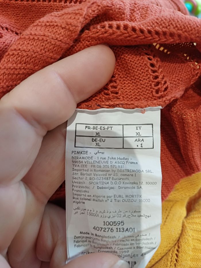 Haut orange ajouré XL - photo numéro 4