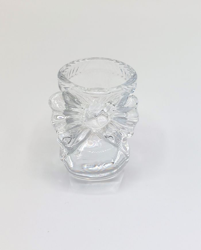 Petit chausson en verre naissance bébé baby shower bibelot décoration vintage collection - photo numéro 3