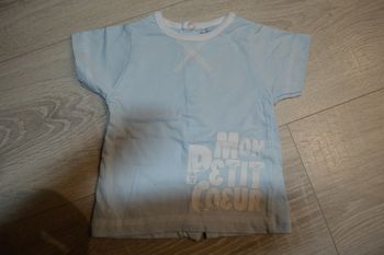 Tee shirt manches courtes Mon petit coeur 1 mois