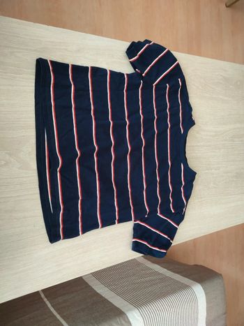 Tee shirt large Gémo marine blanc rouge 10 ans