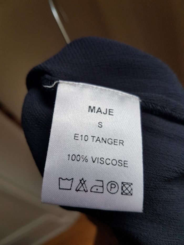 Top en soie bleu Maje - Taille S - photo numéro 2