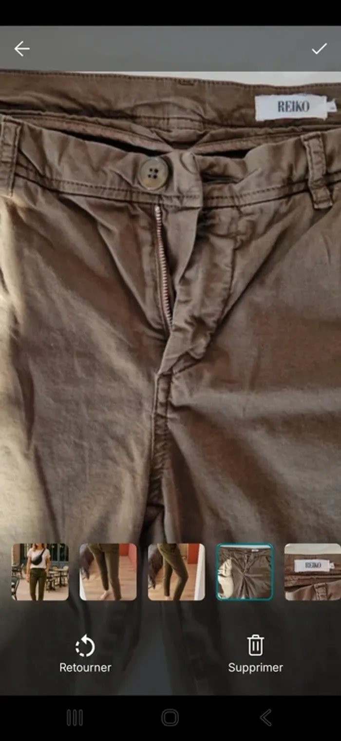 Pantalon chino kaki Reiko – Taille 29 - photo numéro 2