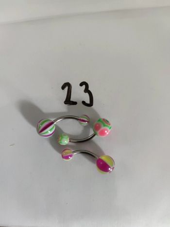 lot de 3 piercings nombril acier chirurgical et acrylique