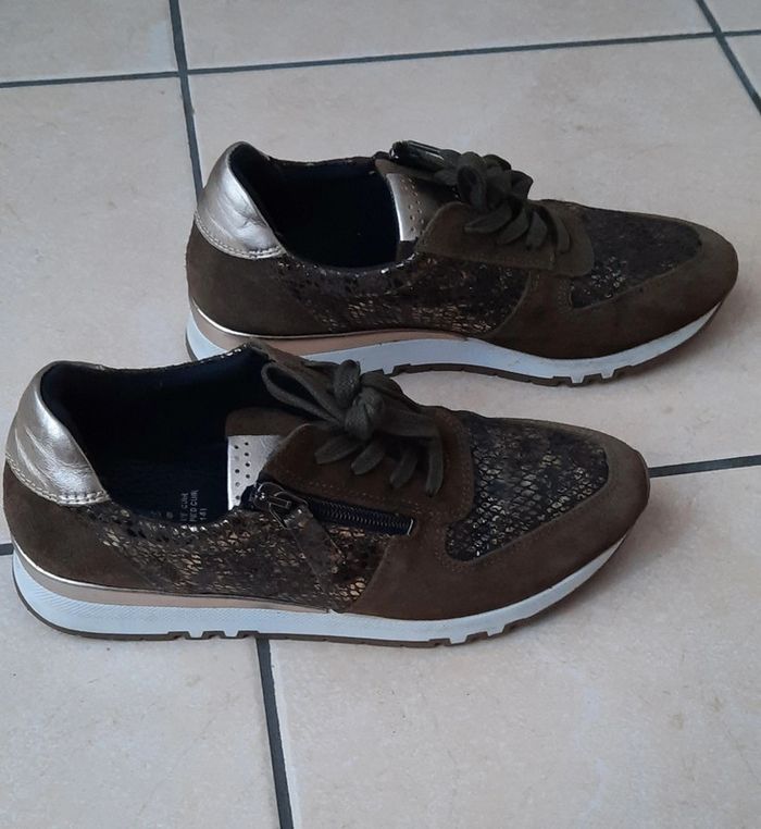 Baskets femme kaki