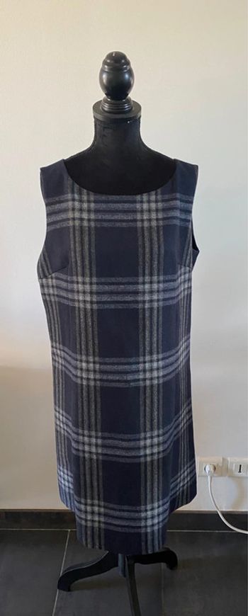 Robe Tara Jarmon marine et grise à carreaux taille 42