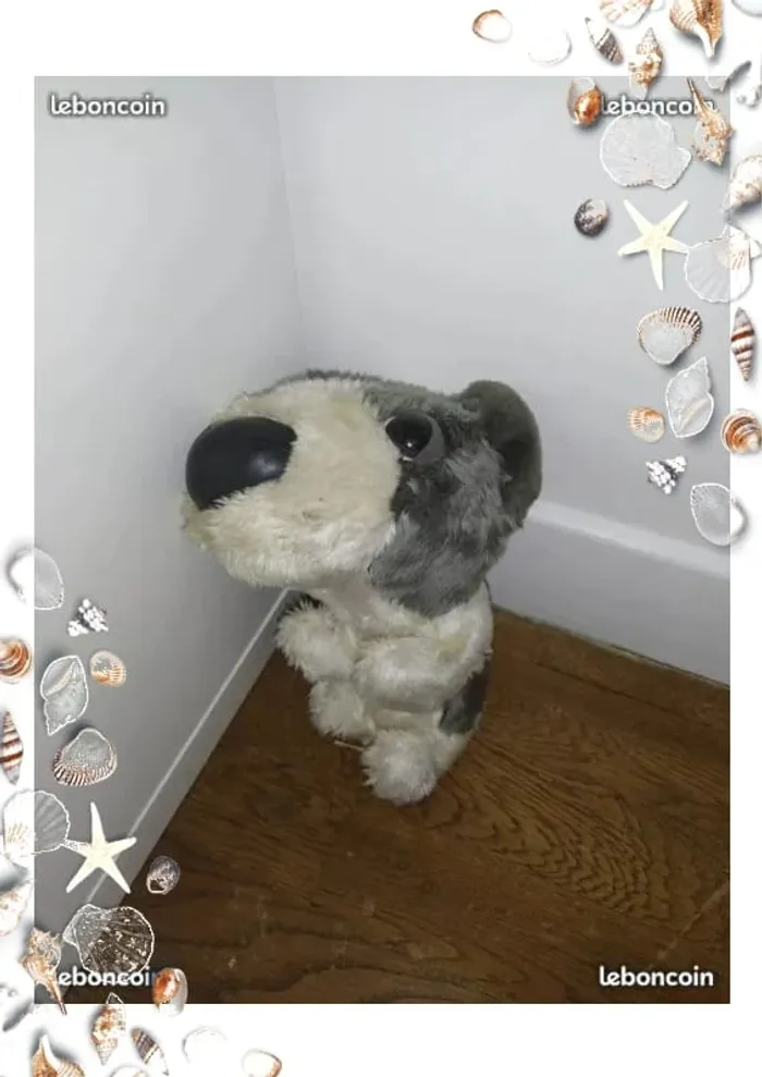 Peluche chien the dog  fox terrier gris - photo numéro 2