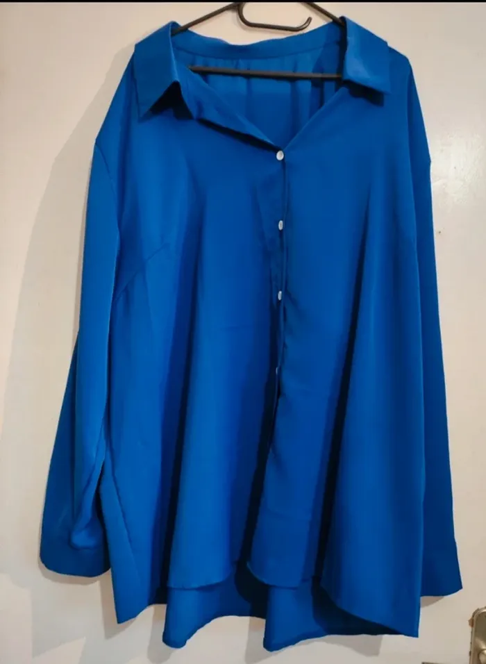 Chemise bleu roi taille 5XL taille 56 - photo numéro 3