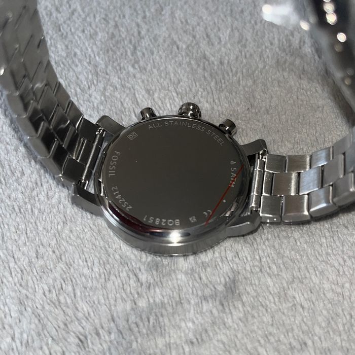 Montre Fossil 42mm homme argent cadran noir - photo numéro 2