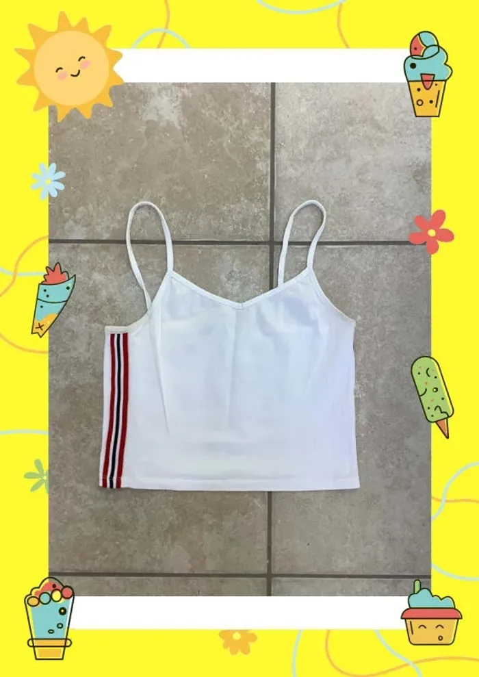 Débardeur blanc rouge Tally Weijl S 36