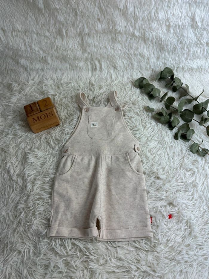 Salopette courte beige Shilav taille 12-18 mois