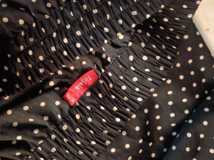 Pantalon léger noir pois blanc tissaia - photo numéro 3