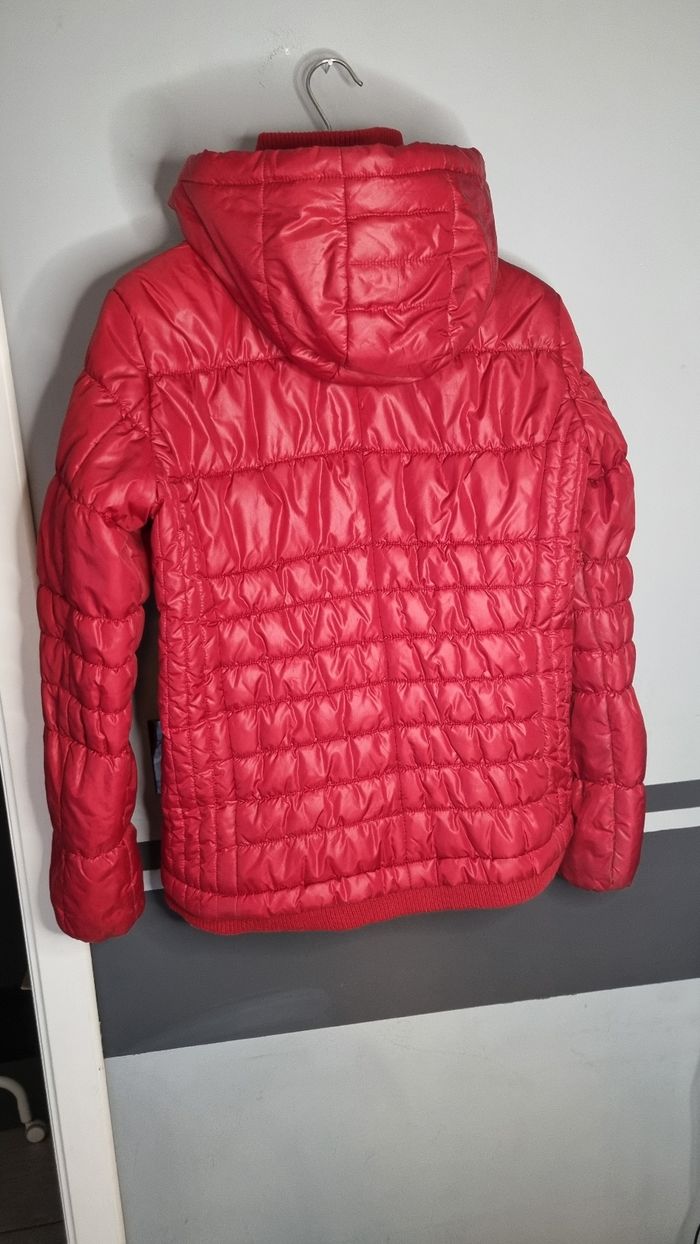 Manteau doudoune rouge matelassé avec capuche taille L - photo numéro 2
