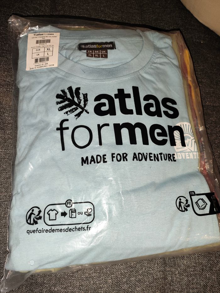 Lot de 7 t shirt en coton atlas for men adventure neuf taille XL - photo numéro 2