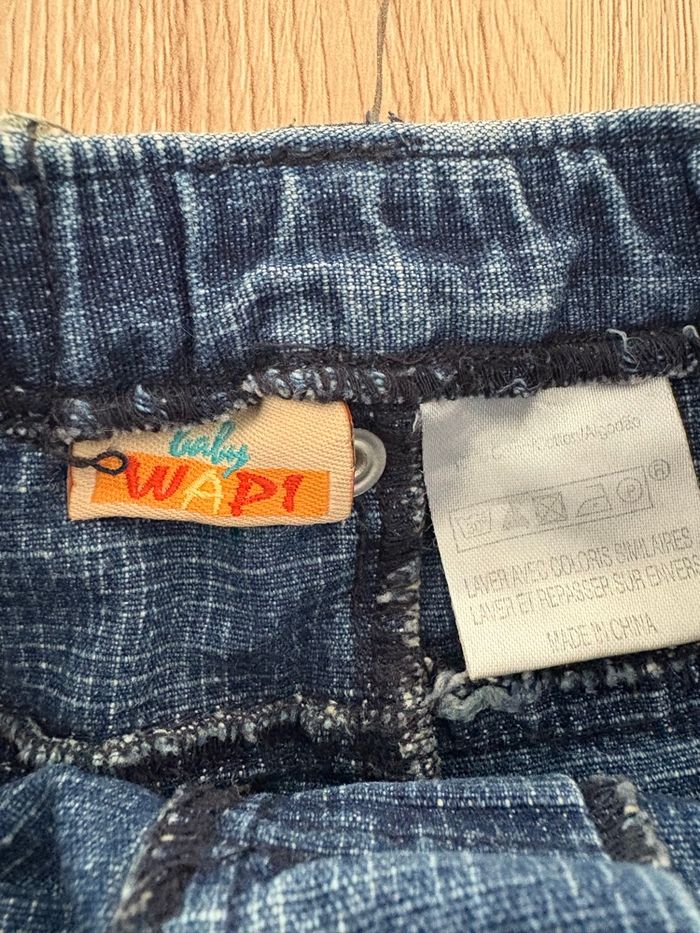 Pantalon jean brodé baby wapi taille 6 mois 67 cm - photo numéro 3