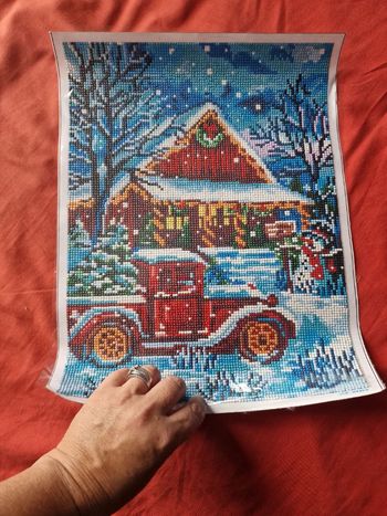 Très beau Diamond painting Maison d'hiver
