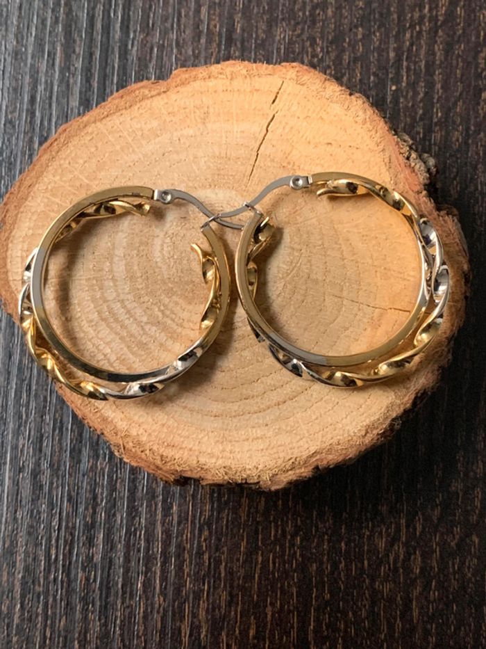 Boucles d'oreilles créole acier