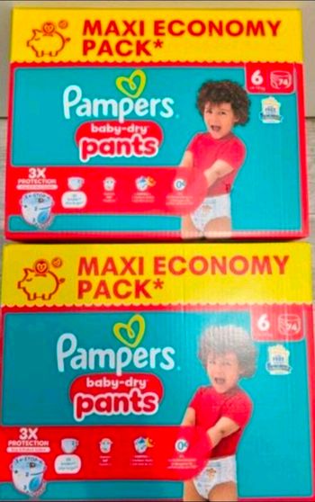 🍼 Pampers Baby-Dry – Taille 6 (13–19 kg) – Lot 2x74 couches – Neuf