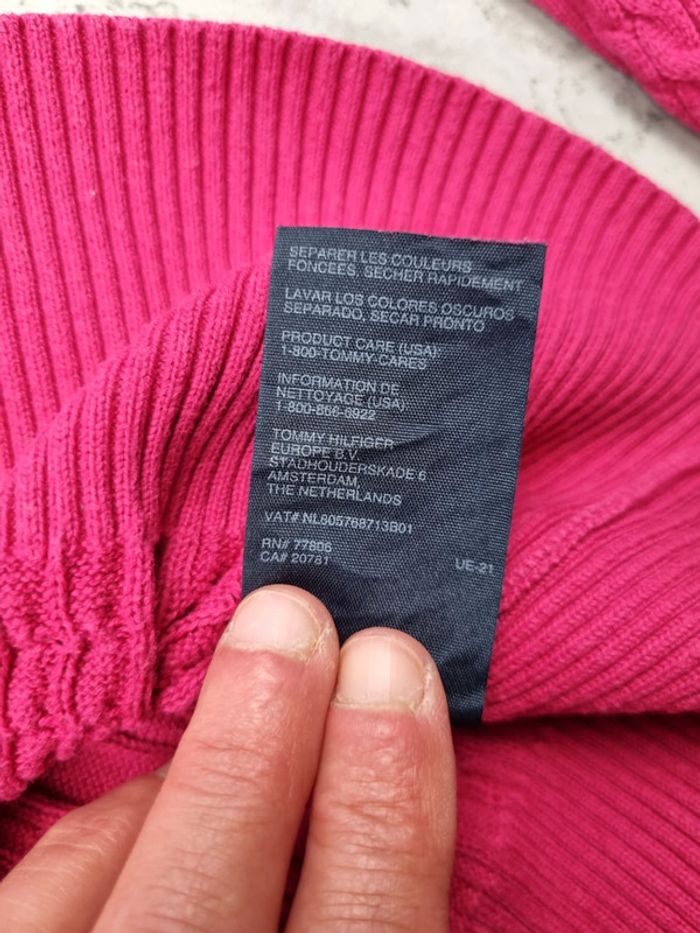 Pull torsadé col roulé Tommy Hilfiger – Fuchsia – Taille M/38 Femmes - photo numéro 8