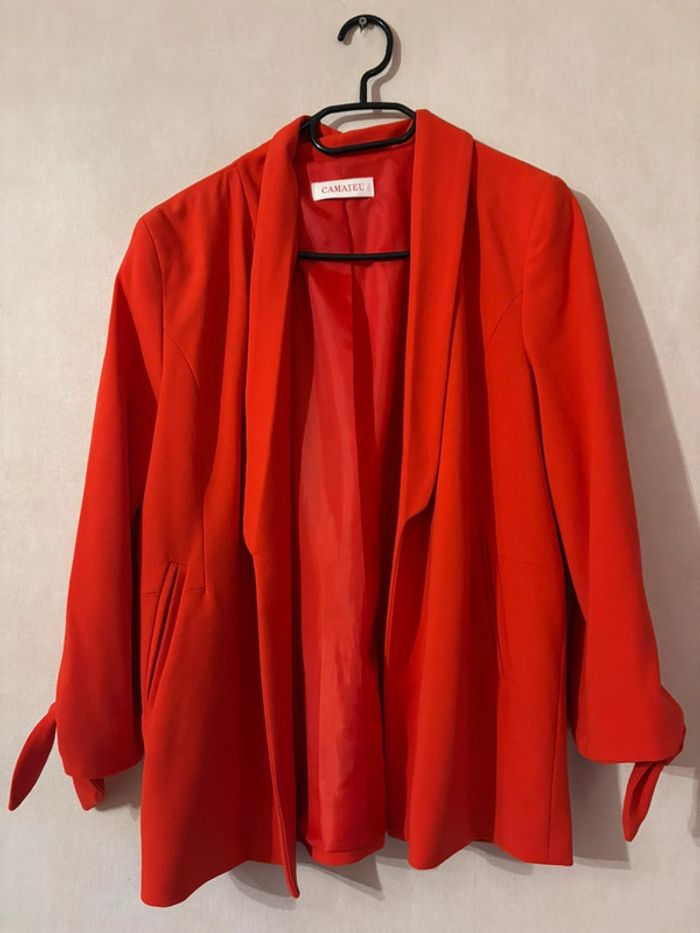 Blazer rouge orangé Camaïeu Taille 40