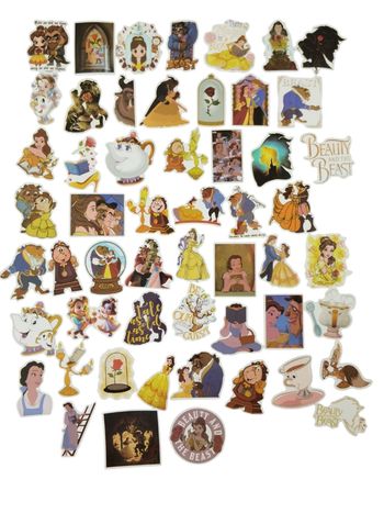 Set 54 stickers autocollants La Belle et la Bête