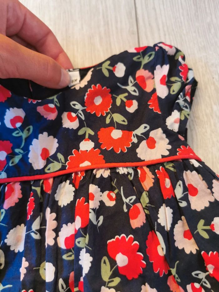 Robe bébé à fleurs doublée 6 mois - photo numéro 2