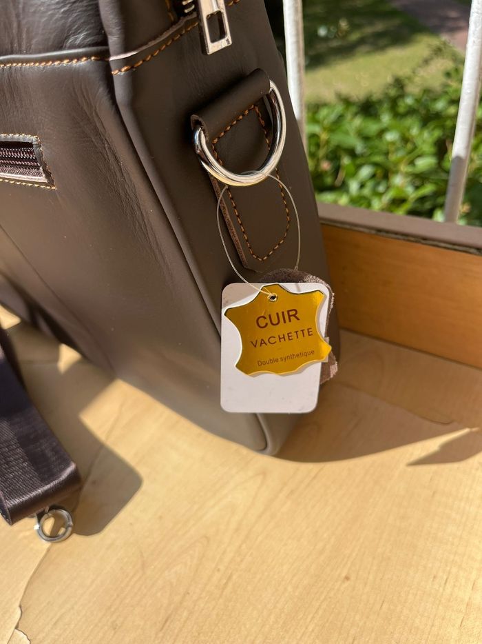 Sac business en cuir vachette marron neuf avec étiquette - photo numéro 4