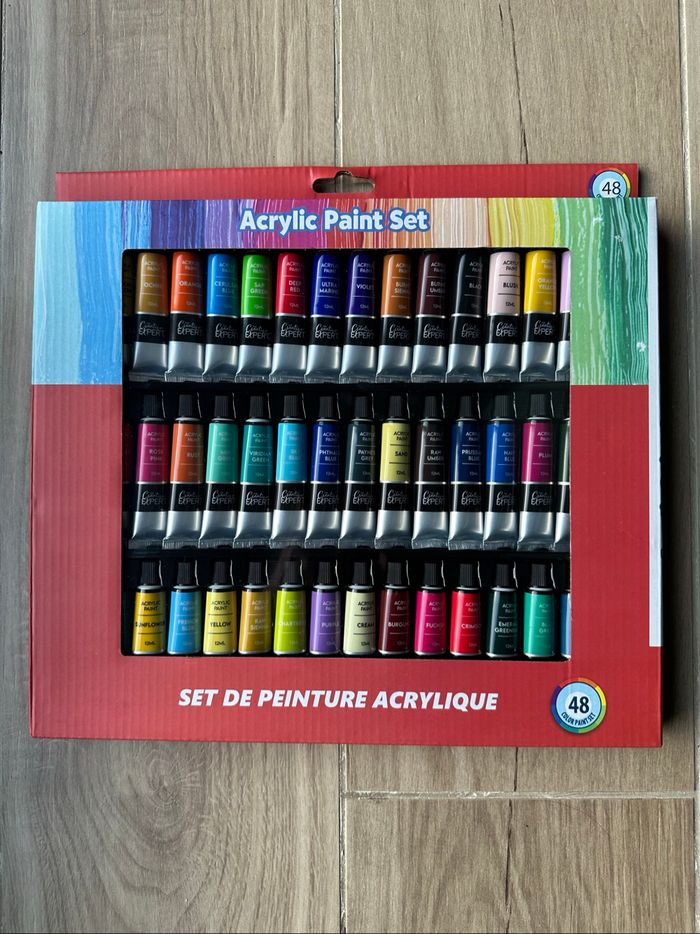 Boîte peinture 48 tubes acryliques