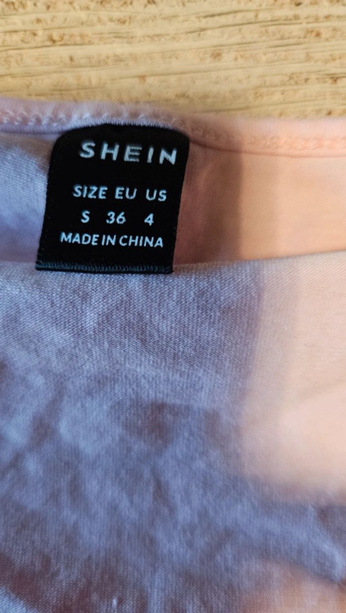 Top court règlable à manches courtes, rose clair, Shein, taille S/36, nickel - photo numéro 6