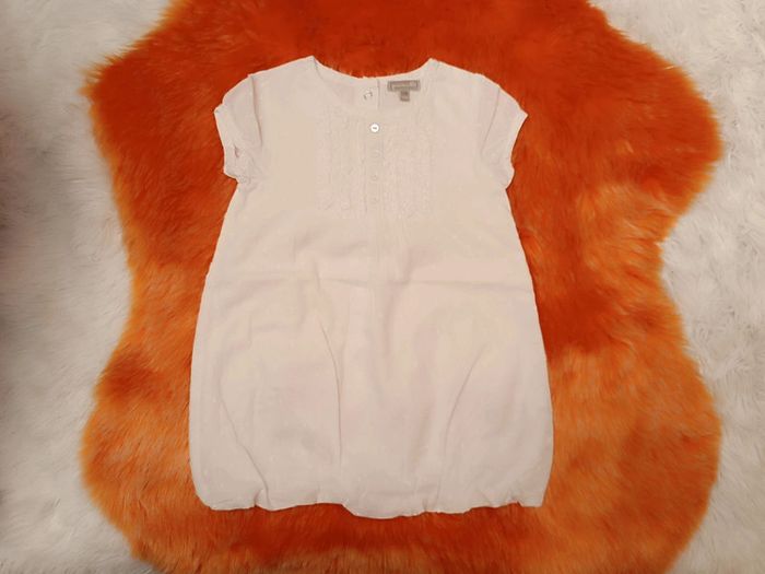 Robe blanche à manches courtes T. 12 mois Grain de blé - photo numéro 4