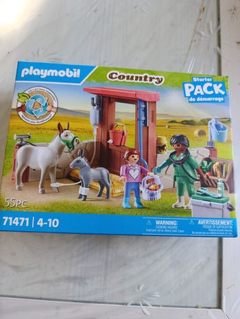 Boite Playmobil neuve Country 71471 55 pieces neuf vétérinaire animaux de la ferme